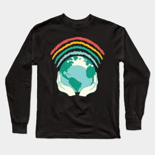 Earth Day 2024 Environmental Awareness Rainbow Long Sleeve T-Shirt